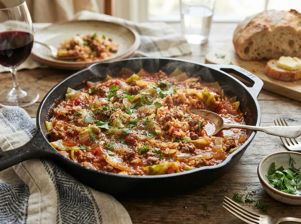 Easy Unstuffed Cabbage Roll Skillet