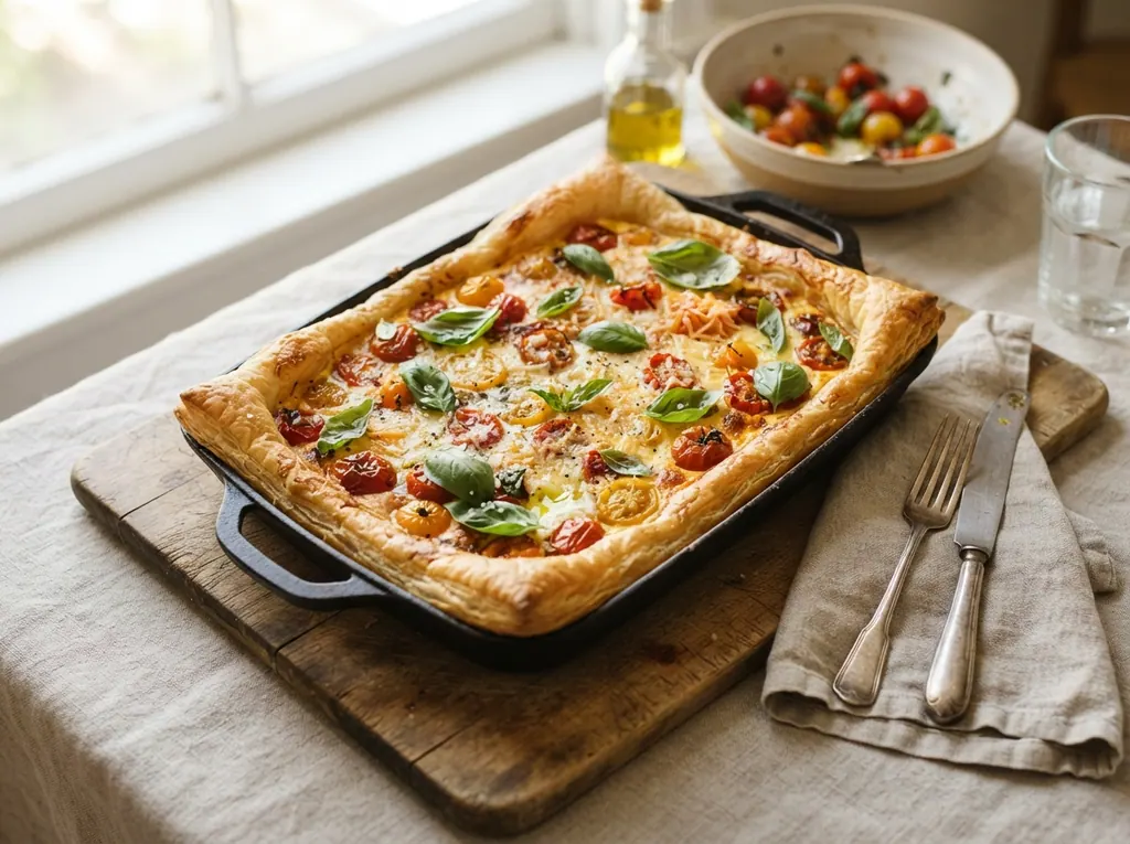 Rustic Tomato and Cheddar Puff Pastry Tart