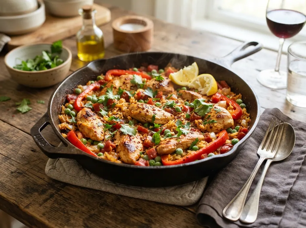 Smoky Tomato & Chicken Rice Skillet