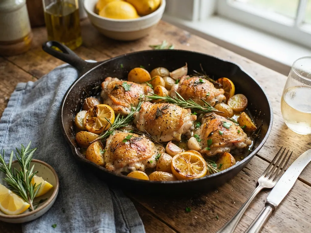 Lemon Rosemary Roasted Chicken and Potatoes