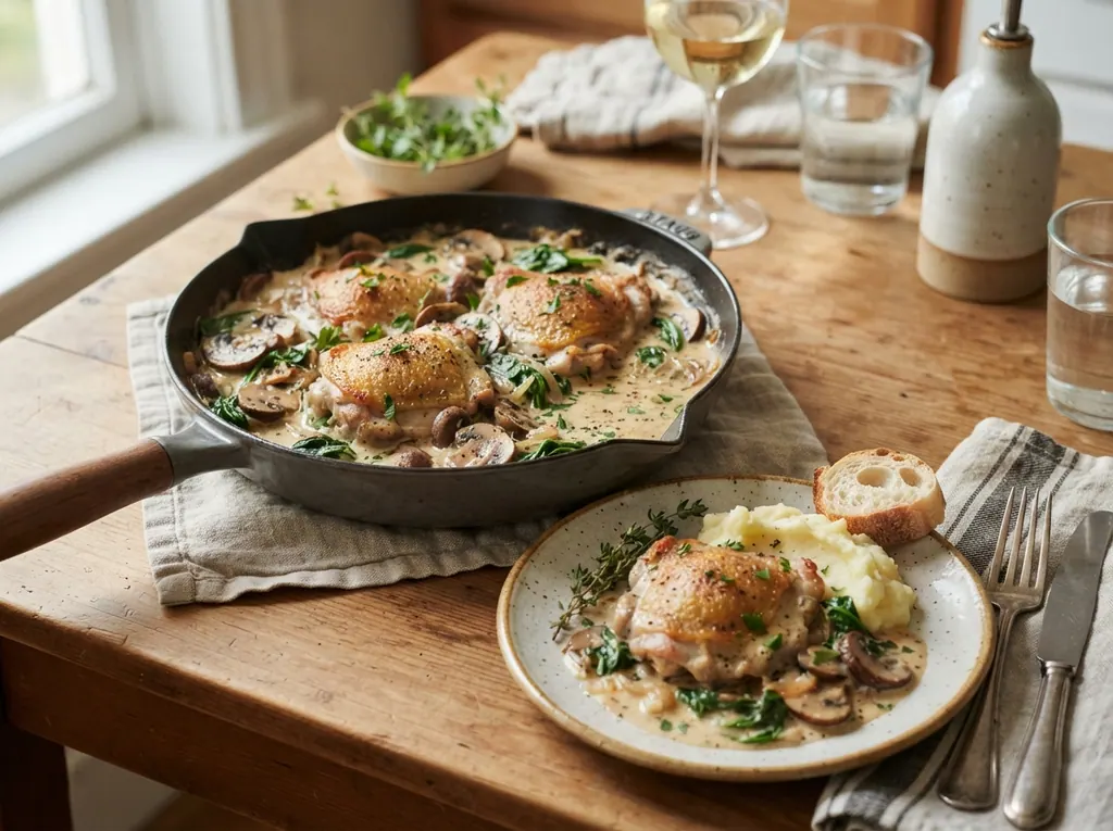 Creamy Mushroom and Spinach Chicken