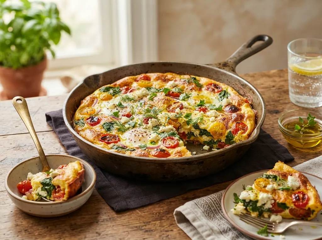 Spinach, Tomato, and Feta Frittata