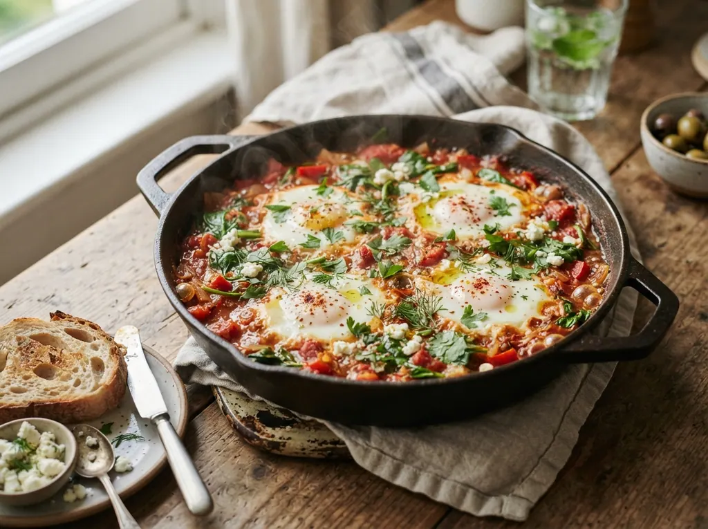 Spinach and Tomato Shakshuka