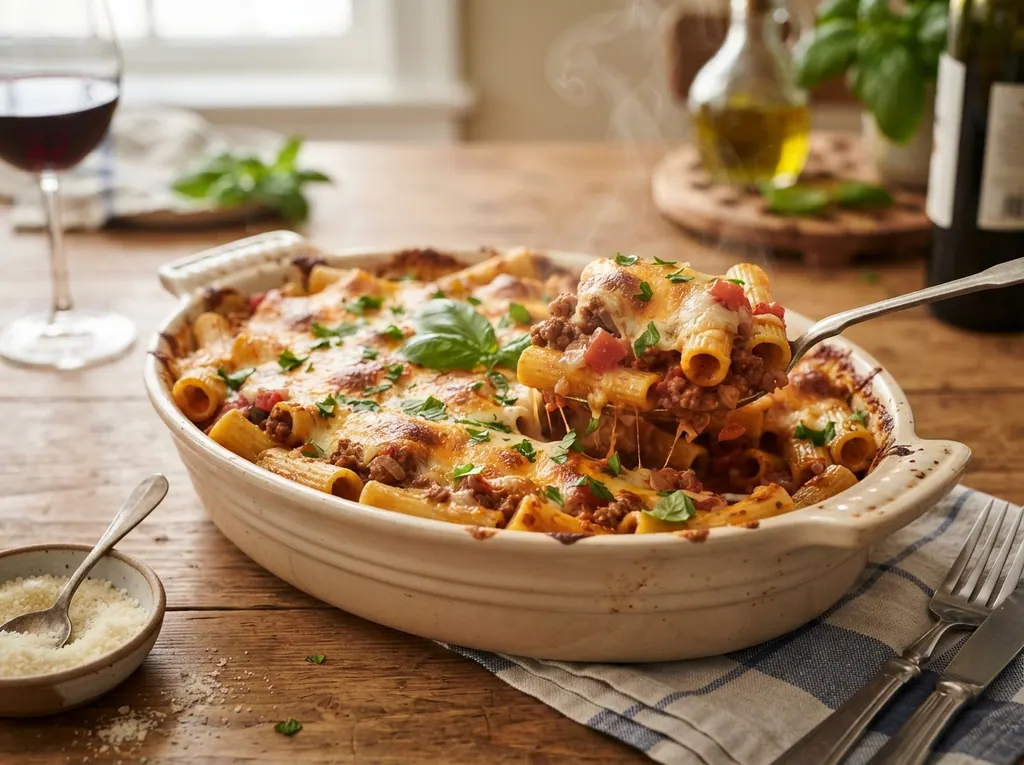 Classic Beef and Tomato Pasta Bake