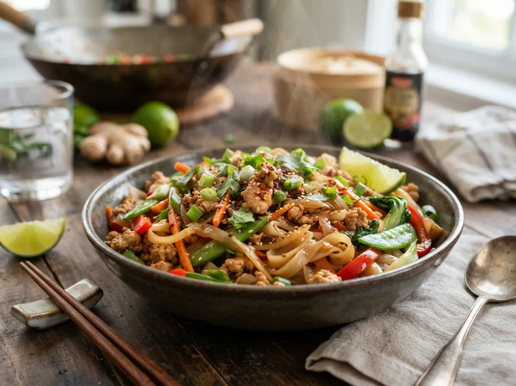 Ginger Chicken Noodle Stir-fry