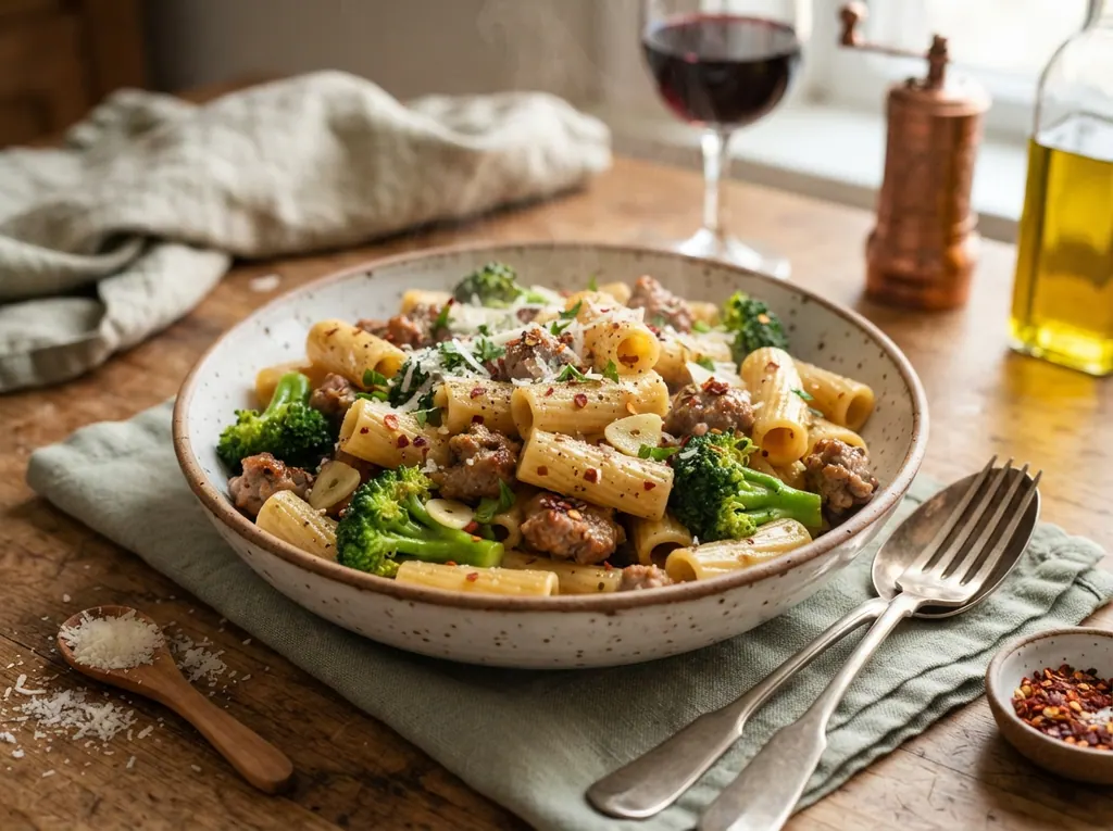 Sausage and Broccoli Pasta with Chili