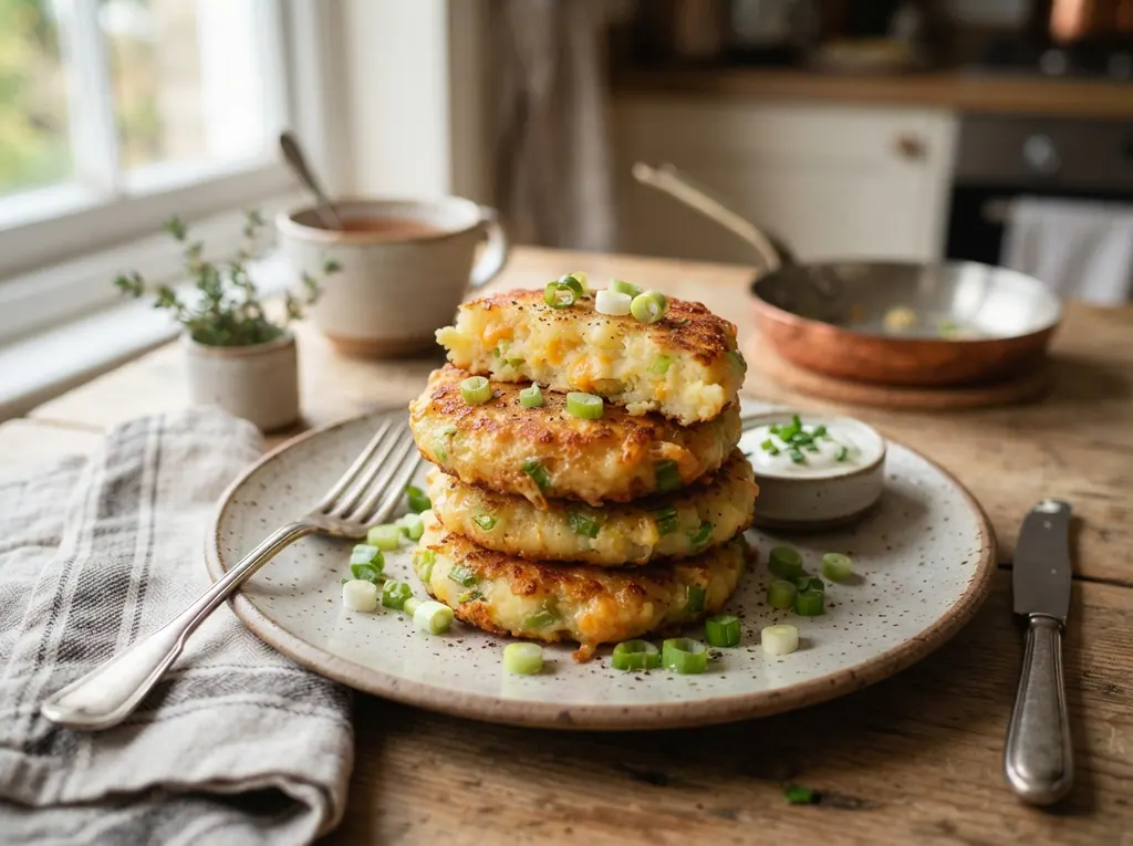 Cheesy Potato Breakfast Cakes