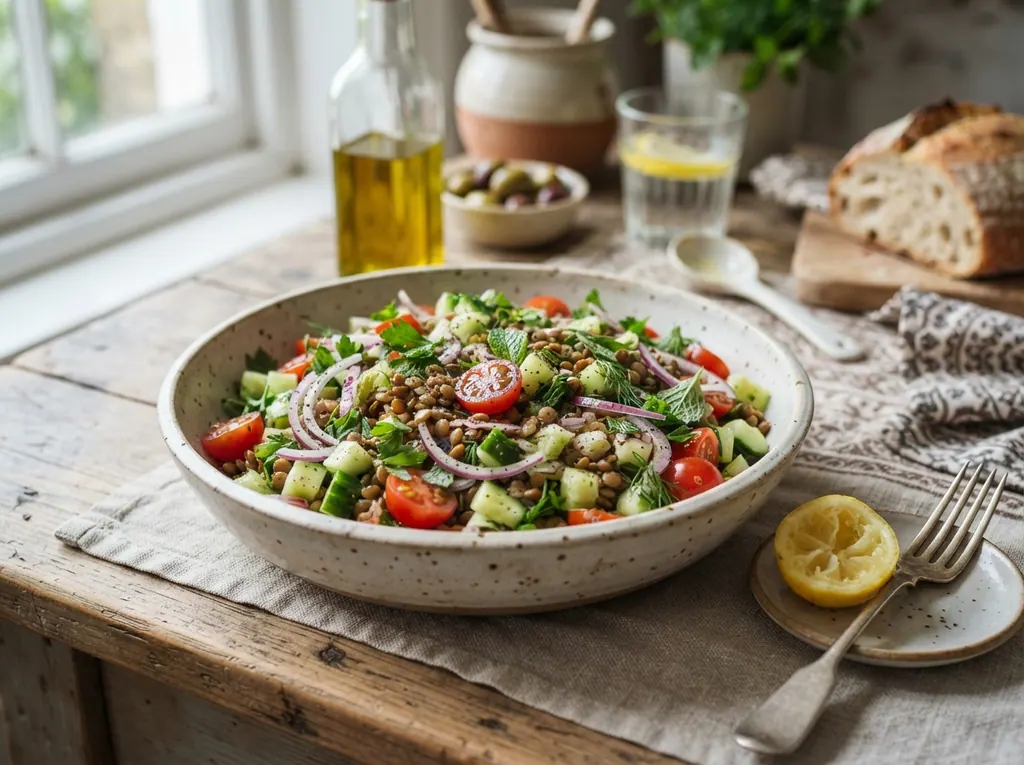 Fresh Mediterranean Lentil Salad