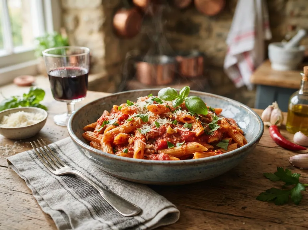 Classic Spicy Tomato Pasta (Penne all'Arrabbiata style)