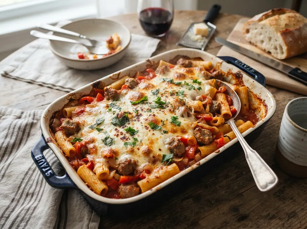 Sausage and Pepper Pasta Bake