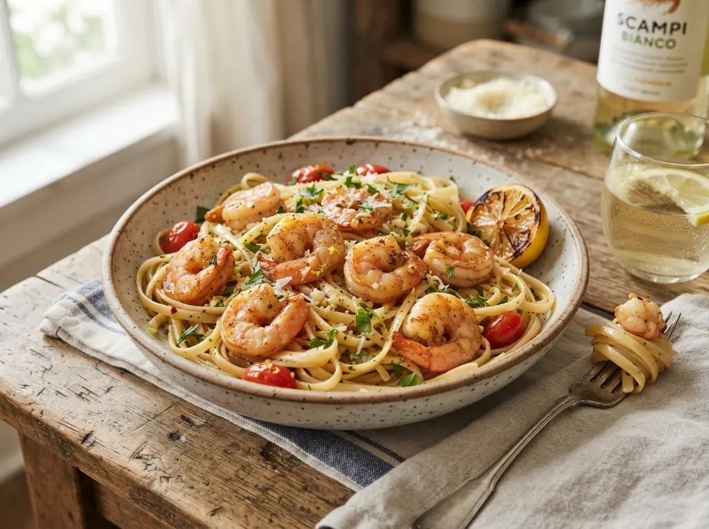 Classic Shrimp Scampi Linguine