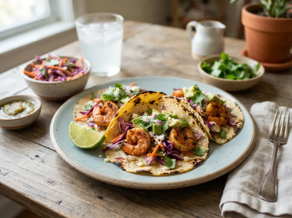Quick Shrimp Tacos with Cabbage Slaw