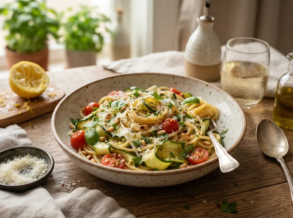 Lemon Garlic Zucchini Pasta