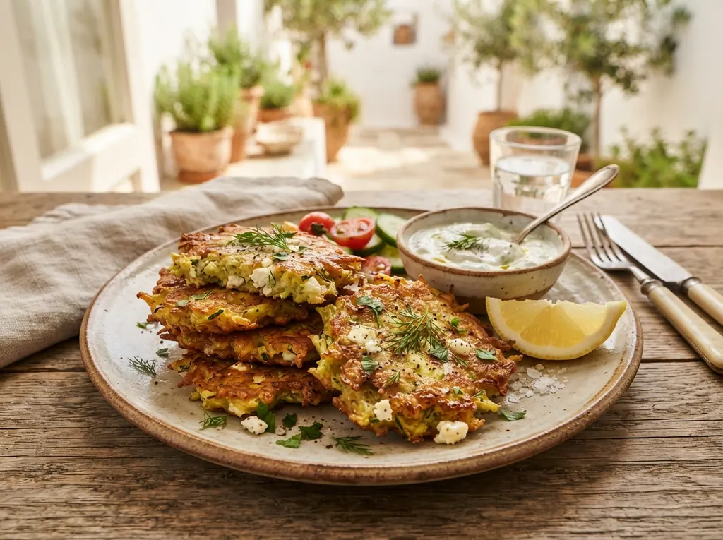 Crispy Zucchini and Feta Fritters